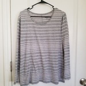 Stripped pink and gray long sleece